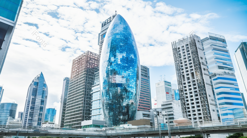 晴朗现代城市都市高楼大厦玻璃幕墙蓝天摄影,高清,摄影图,摄影图片,图片大全,摄影图免费下载